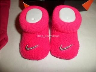 Nike Logo Baby Infant Girls Bodysuit Romper Set Hat Shoes Booties 0 6M Lot