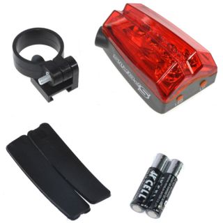 Bicycle Bike 5 LED Red Laser Beam Cycle Lights Safety Rear Tail Flash Light Lamp
