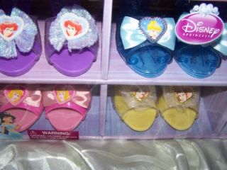 Disney Princess 6 Pairs Dress Up Pretend Play Shoes Case Jassmine Cinderella New