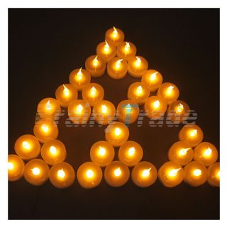 24pcs LED Warm White Tea Light Candle Light Lamp with Timer for Party Church