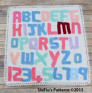 Alphabet Personalised Baby Blanket Crochet Pattern 51