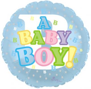 Mylar Foil Balloon 18" It's A Baby Boy Shower Gift Ideas Pastel Colors Letter