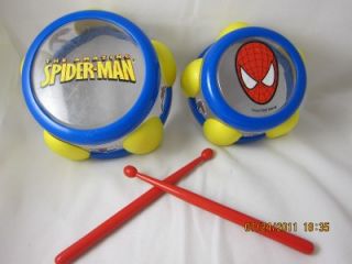 Cute Used Toddler Boys Spiderman Play Drum Set Plastic