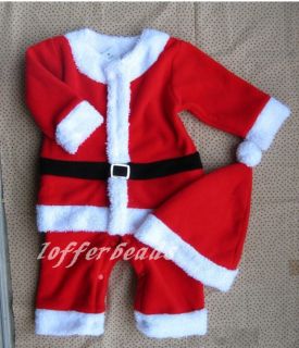 Cute Cotton Boy Girl Santa Suit Baby Christmas Romper 12 18 Month Size 90