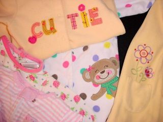 Used Baby Girl Sleepwear Sleepers Pajama 3 6 Months Fall Winter Clothes Lot