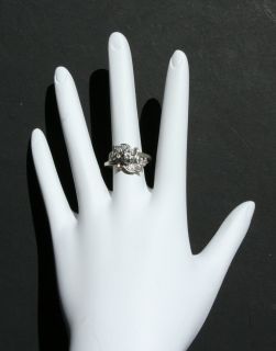 Vintage 14k White Gold Diamond Leaf Design Ring Bytrubrite 2 83 Grams
