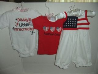 Lot of Baby Girl 4th of July Clothes Size 0 3 Monthe by Koala Kids Beautiful