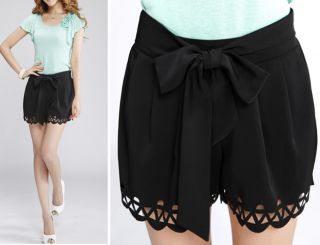 New Hot Women Girl Show Thin Shorts Elastic Lace Pants Short Skirt Belt 3041 O