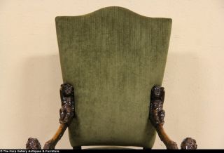 Blackamoor 1900 Italian Antique Throne Chair Carved Cherubs