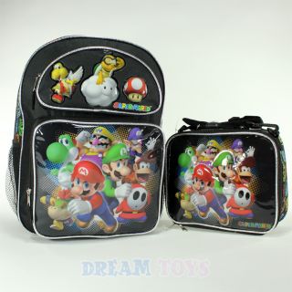 Super Mario Bros Mario Party 9 16" Large Backpack and Lunch Bag Set Box Boys