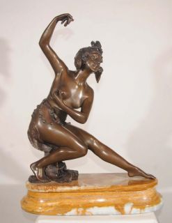 Art Deco Bronze Figure Statue Egyptian Dancer by Gori