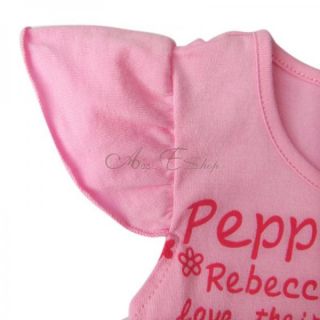 Sz 1 6 Peppa Pig Girls Short Sleeve Party Top Dress Pink Ruffle Tutu Skirt