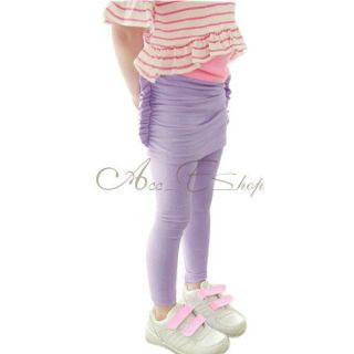 Girls Slim Casual Leggings Tight Pants Culottes Trousers Candy Color 2 7 Years