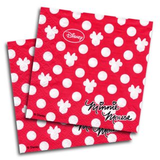 20 Disney Minnie Mouse Classic Red Polka Dots Party 33cm Paper Napkins