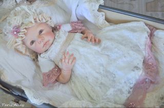 Lavender Cream French Lace Hat Teddy Bear 4 Reborn Baby Doll