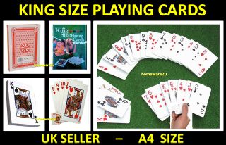 A4 Giant Jumbo King Size Playing Cards Pub BBQ Games Deck School Games 2 Jokers