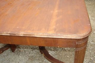 Antique Wood Dining Room Table Chair Set Hidden Leaf