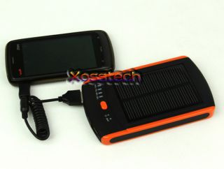 6000mAh Solar Power External Backup Battery Charger for Mobile Cell Phone Camera