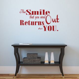 Smile That You Send Out Quote Vinyl Wall Art Sticker Transfer Decor Decal QU406