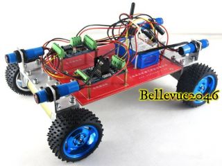 4WD Heavy Duty Robot Car Chassis Set with 4 x Stepping Motor 6V 150rpm Wheel
