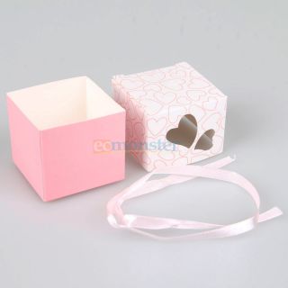 20pcs Wedding Gift Box Wedding Favour Candy Boxes Paper Box Heart Pattern Pink