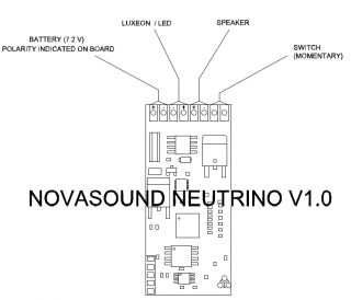 Novasound Neutrino Sound Board LED Lightsaber Starwars Prop Motion Light