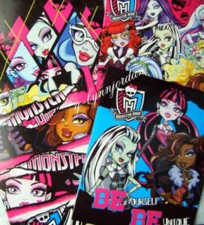 Monster High Girls Notebook Folders Pencils Back to School Supplies Brand New