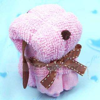 New Bath Lover Puppy Dog Towel Wedding Party Favor Baby Shower Pink