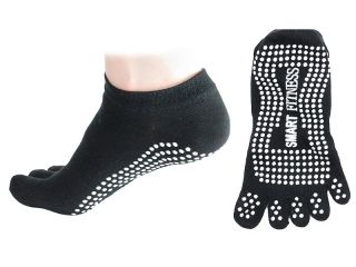J2X Fitness Five Toe Rubber Sole Yoga Pilates Socks