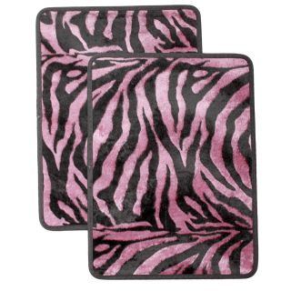 15pc Set Seat Cover Rainbow Color Zebra Animal Wheel Belt Hot Pink Floor Mat
