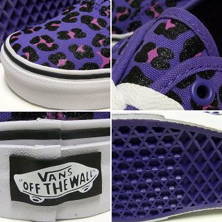 New Vans Authentic Classic Cheetah Glitter Purple Canvas Shoes Sneakers All Size