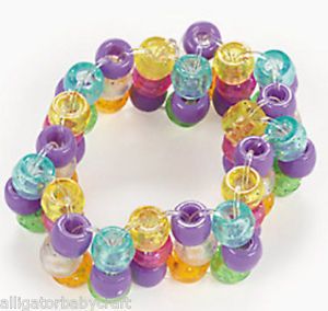 Glitter Sparkle Pony Bead Bracelet Craft Kit Kids Girls Jewelry Party ABCraft