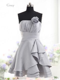 Short Prom Dress Colorful Bridesmaid Dress Free Flowers Knee Length Ball Gown ❤