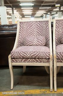 John Richard Collection Swedish White Distressed Zebra Accent Chair Set