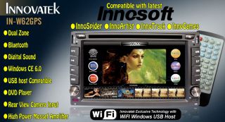 Innovatek W62 GPS WiFi Bluetooth Car DVD CD  DIVX Stereo Web HD Player 16GB