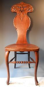 Fine Art Nouveau Michigan Chair Company Hall Chair w Gargoyle Satyr Face Decor