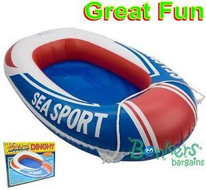 Small Inflatable Blow Up Kids Childrens Boat Dinghy Beach Sea Pool Toy Float One