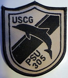 United States Coast Guard USCG Patch "PSU 305" 3 1 2 x 3 inches Black Gray