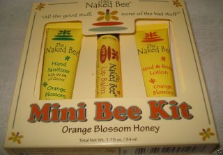 The Naked Bee Mini Bee Kit Natural Hand Body Lotion Lip Balm Sanitizer Organic