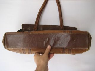 Vtg Zaragovia Creations Dark Brown Columbia Leather Shoulder Purse Hand Bag