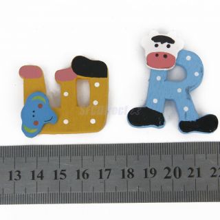 26 Pcs Wooden Letters Alphabet Magnets for Refrigerator Kids Educational Toy Set