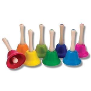 8 Colored Different Tones Musical Hand Bells Kids Toy New Fast Shipping
