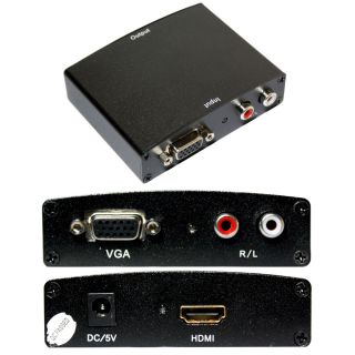 VGA Audio to HDMI Cable Converter Adapter Laptop TV