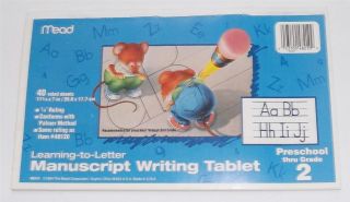 Back 2 Home School Paper Tablets Learn to Letter or Manuscript Writing Tablet