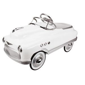 New Murray Comet Buick Torpedo Style Pedal Car White Kids Toy Car Metal Vintage