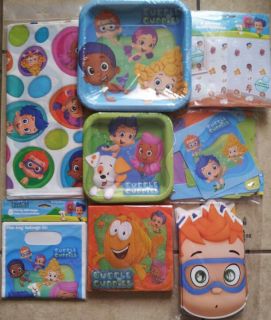 Bubble Guppies Birthday Party Decoration Banner Plates Napkins Tablecover Masks