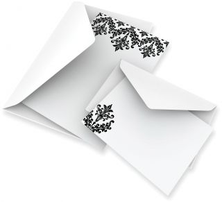 100 Elegant Black White Damask DIY Wedding Invitation Response Kit