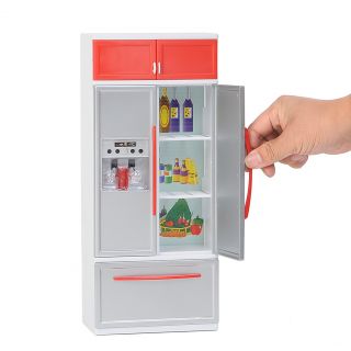 Preschool Kids Kitchen Pretend Play Toy Set Cabinet Cupboard Stove Red