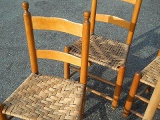 Antique Handmade Country Ladderback Chairs Oak Split Seats Virginia