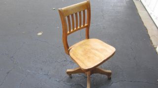 Maple Wood School Swivel Chair Antique Desk Office Teachers Stool